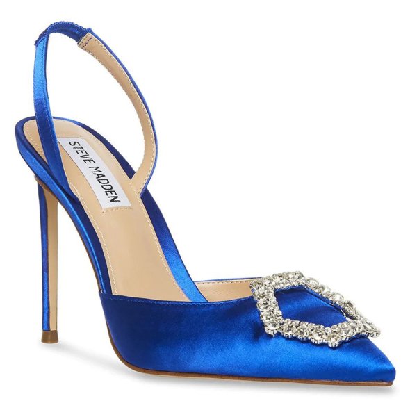 STEVE MADDEN Vionnet Sandal SM11001965-04003-006 Blue Satin