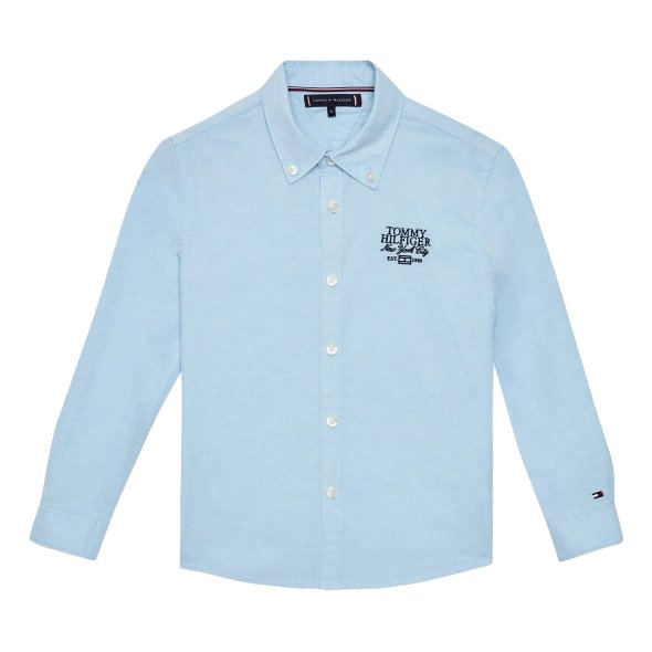 Tommy Hilfiger Kids Branded Oxford Shirt KB0KB07852 CYX Shoreside Blue