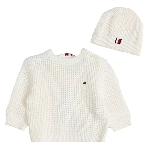 Tommy Hilfiger Baby Waffle Sweater Set KN0KN01532 Z00 Ivory Petal