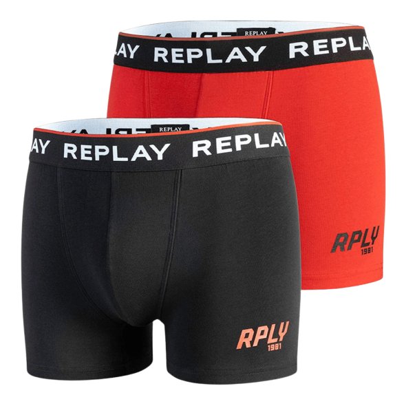 Replay Σετ 2 Ανδρικά Εσώρουχα Boxers I101185 N140 Black/Red