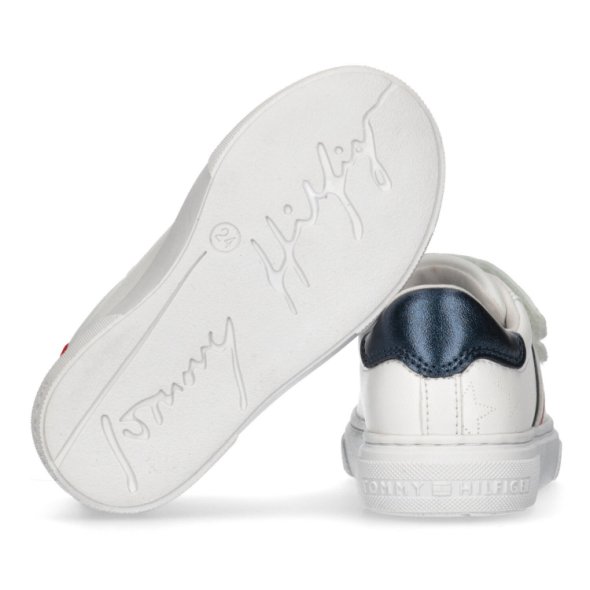 Tommy Hilfiger Kids Stripes Low Cut Velcro Sneaker T1A9-32694-1355 336 White/Blue