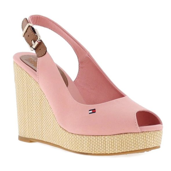 Tommy Hilfiger Iconic Elena Sling Back Wedge FW0FW04789 TQS Soothing Pink