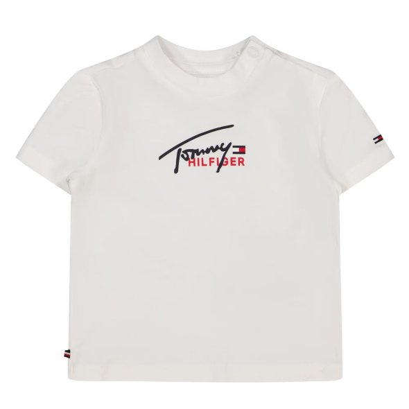 Tommy Hilfiger Baby Script Logo Tee KN0KN01621 YBR White
