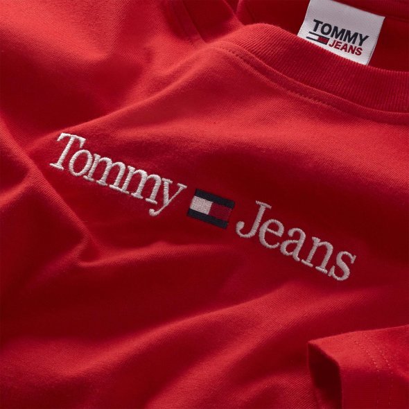 Tommy Hilfiger Tjm Classic Linear Logo Tee DM0DM14984 XNL Deep Crimson