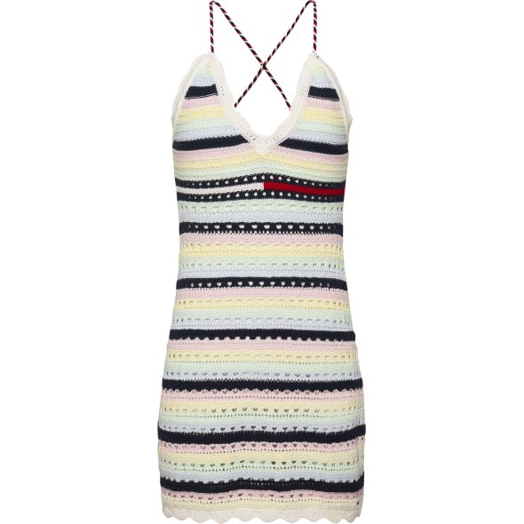Tommy Hilfiger Tjw Ultra Mini Crochet Dress DW0DW15365 ZHO Lemon Zest/Multi