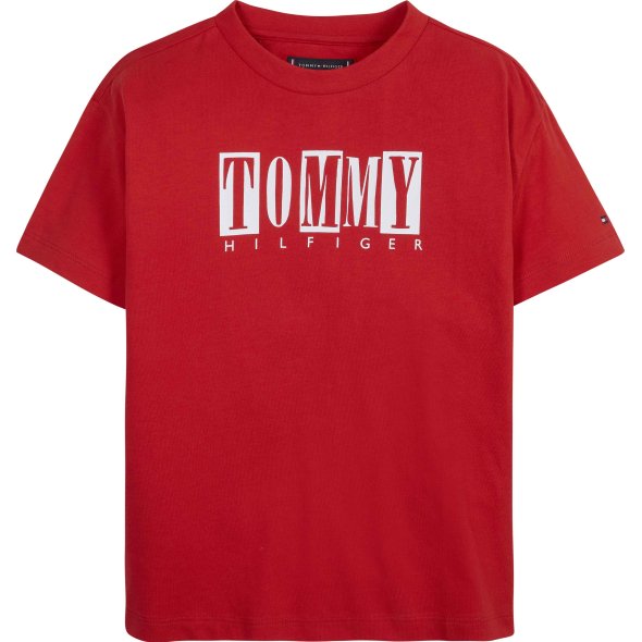 Tommy Hilfiger Kids Seasonal Tommy Logo Tee KB0KB08213 XNL Deep Crimson