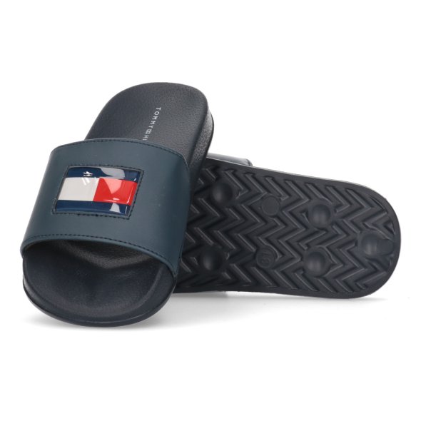 Tommy Hilfiger Kids Flag Print Pool Slide T3B0-32930-1172 800 Blue