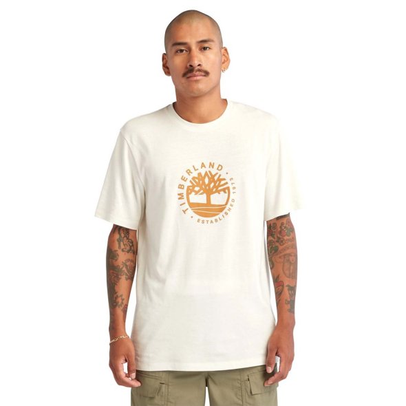 Timberland SS Refibra Graphic T-Shirt A65XS CM9 Vintage White