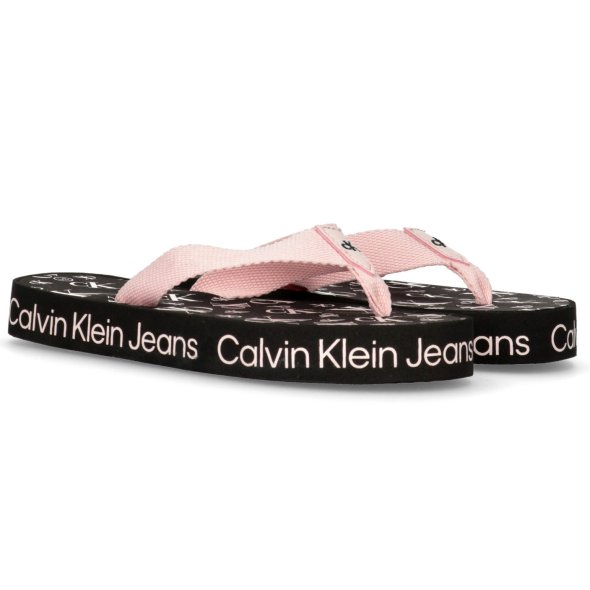 Calvin Klein Kids Logo Print Flip Flop V3A8-80520-0058 302 Pink