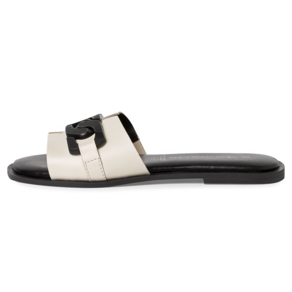 Tamaris Flat Sandal 1-27131-20 407 Ivory Lea/Black