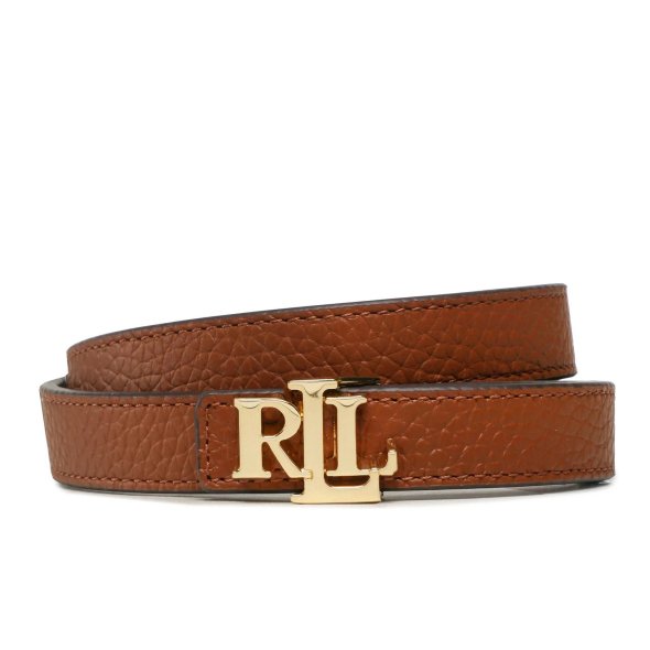 RALPH LAUREN Γυναικεία Ζώνη 412912038002 Lauren Tan/Dark Brown