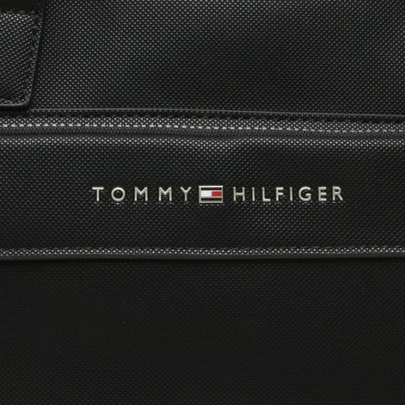 Tommy Hilfiger Th Pique Pu Slim Computer Bag AM0AM11314 BDS Black