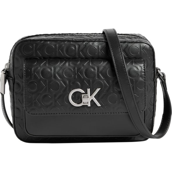 Calvin Klein Re-Lock Camera Bag W/Flap-EMB MN K60K610921 BAX Black