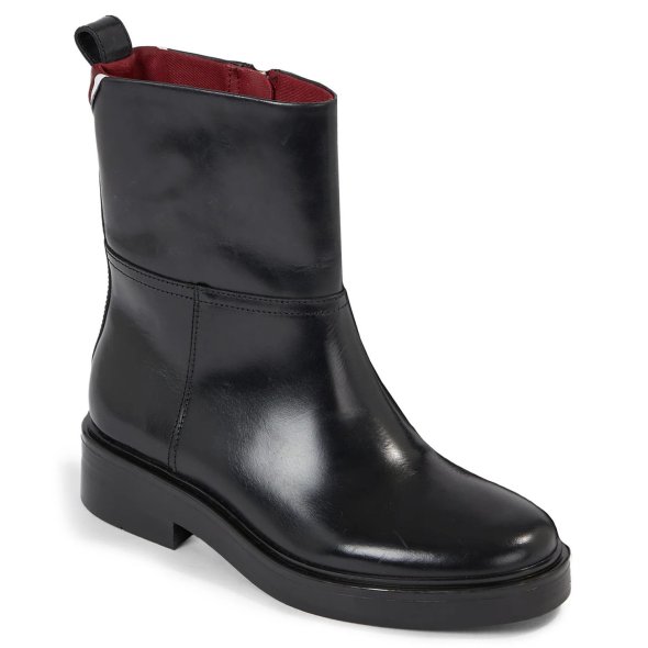 Tommy Hilfiger Δερμάτινο Μποτάκι Cool Elevated Ankle Bootie FW0FW07487 BDS Μαύρο