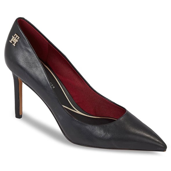 Tommy Hilfiger Δερμάτινη Γόβα Essential Pointed Pump FW0FW07533 BDS Μαύρο