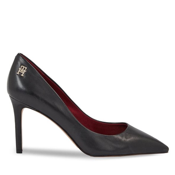 Tommy Hilfiger Δερμάτινη Γόβα Essential Pointed Pump FW0FW07533 BDS Μαύρο