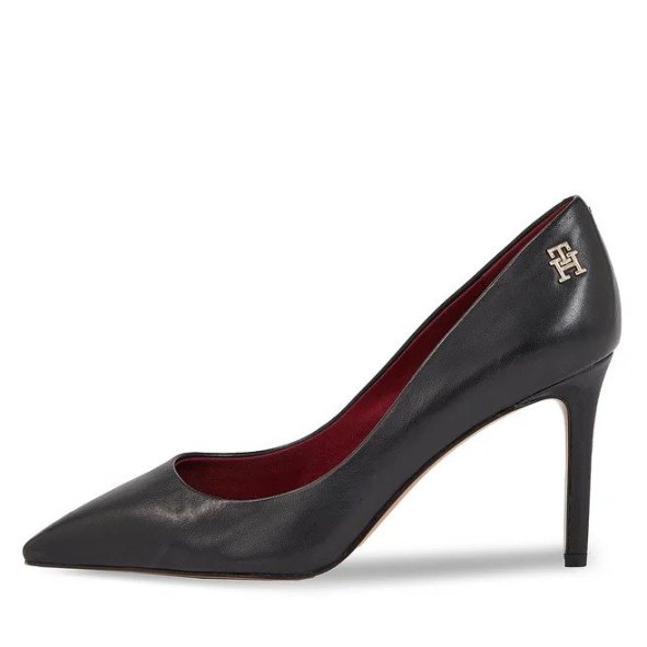 Tommy Hilfiger Δερμάτινη Γόβα Essential Pointed Pump FW0FW07533 BDS Μαύρο