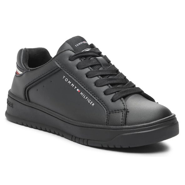 Tommy Hilfiger Kids Low Cut Lace-Up Sneaker T3X9-33112-1355 999 Μαύρο