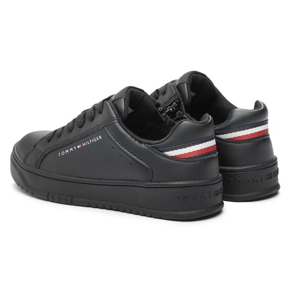 Tommy Hilfiger Kids Low Cut Lace-Up Sneaker T3X9-33112-1355 999 Μαύρο