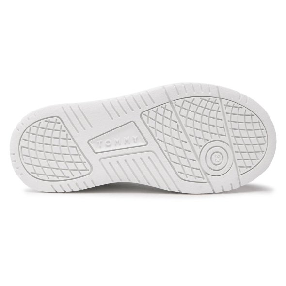 Tommy Hilfiger Kids High Top Lace Sneaker T3X9-33121-1355 A473 Λευκό