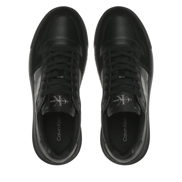 Calvin Klein Ανδρικό Δερμάτινο Sneaker Chunky Cupsole Mix YM0YM00703 BEH Μαύρο