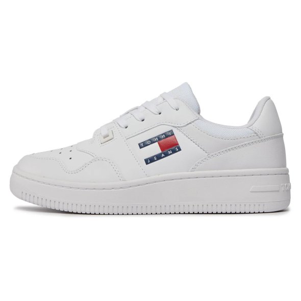 Tommy Hilfiger Γυναικείο Sneaker Tjw Retro Basket Ess EN0EN02505 YBS Λευκό