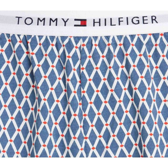 Tommy Hilfiger Σετ Βαμβακερές πυτζάμες UW0UW04878 0S6 Λευκό/Μπλε