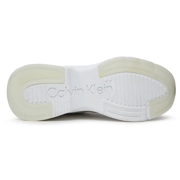 Calvin Klein Γυναικείο Δερμάτινο Sneaker Elevated Runner Mono Mix HW0HW01869 0F9 Ecru