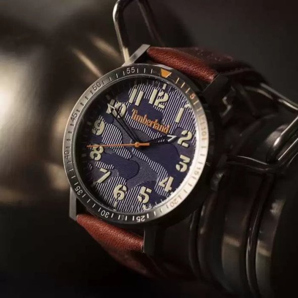 Timberland Ανδρικό ρολόι Topsmead TDWGA2101602 Brown Leather Strap 
