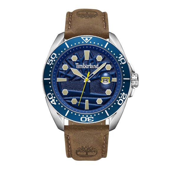 Timberland Ανδρικό ρολόι Carrigan TDWGB2230604 Brown Leather Strap