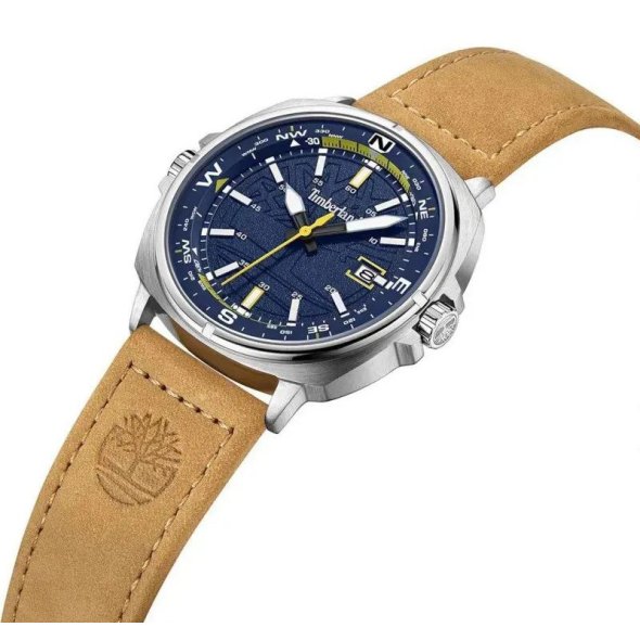 Timberland Ανδρικό ρολόι Williston TDWGB2230803 Brown Leather Strap 