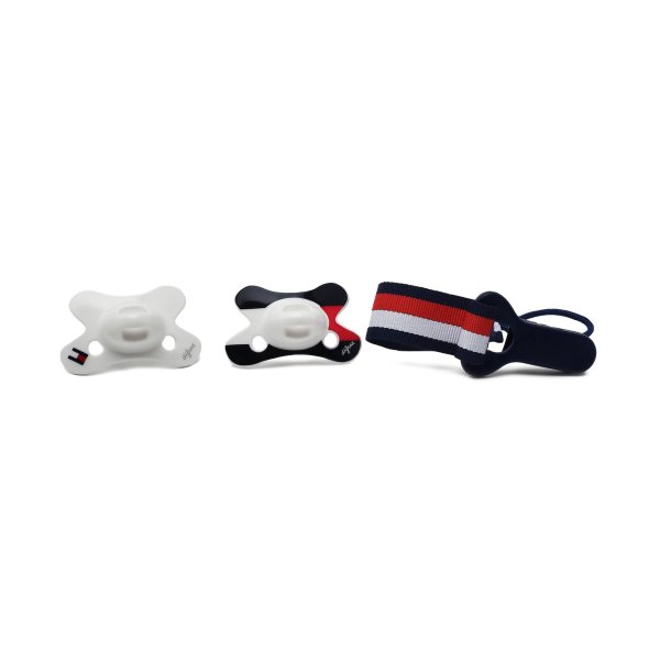 Tommy Hilfiger Baby Dummy 2 Pack With Clip KN0KN01602 YBR White