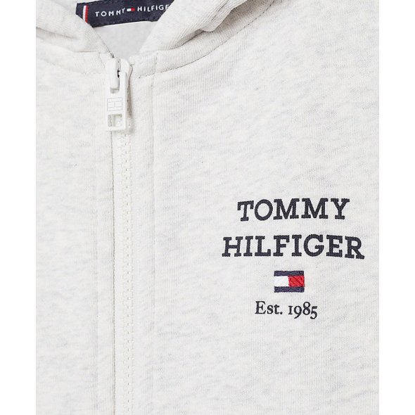Tommy Hilfiger TH Logo Full Zip Hoodie KB0KB08710 P1N New Light Grey Heather