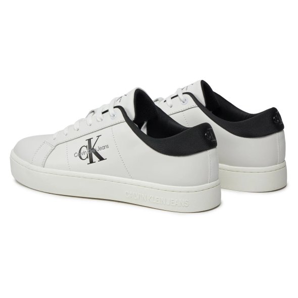 Calvin Klein Ανδρικό Δερμάτινο Sneaker Classic Cupsole Low YM0YM00864 01W Λευκό