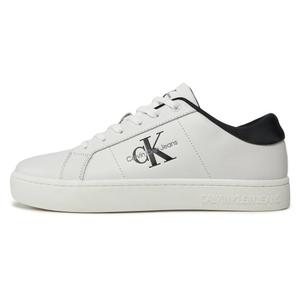 Calvin Klein Ανδρικό Δερμάτινο Sneaker Classic Cupsole Low YM0YM00864 01W Λευκό