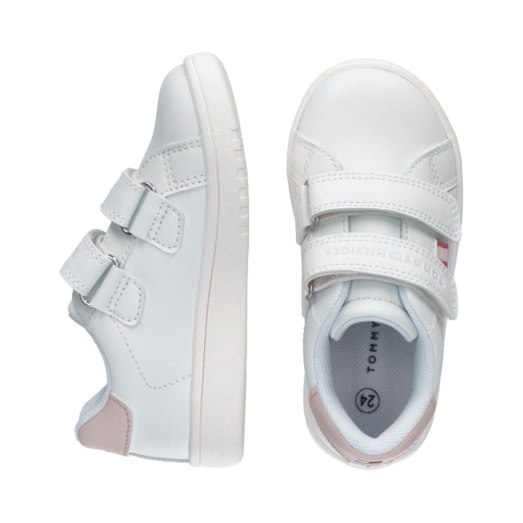 Tommy Hilfiger Kids Low Cut Velcro Sneaker T1A9-33195-1355 X134 White/Pink
