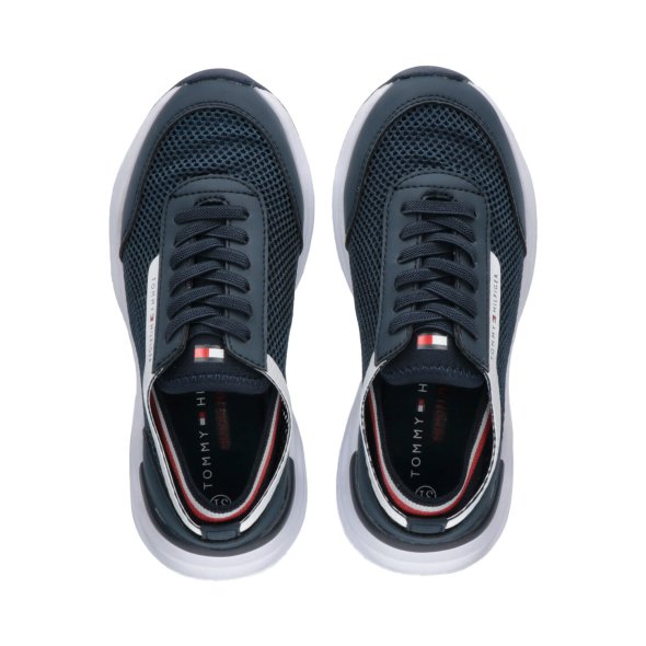 Tommy Hilfiger Kids Stripes Low Cut Lace-Up Sneaker T3B9-33395-1697 800 Blue