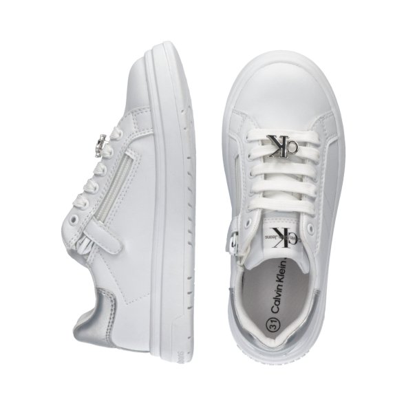 Calvin Klein Kids Low Cut Lace-Up Sneaker V3A9-80791-1355 X025 White/Silver