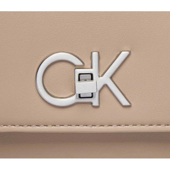Calvin Klein Re-Lock Camera Bag W/Flap K60K611083 PFA Silver Mink Taupe
