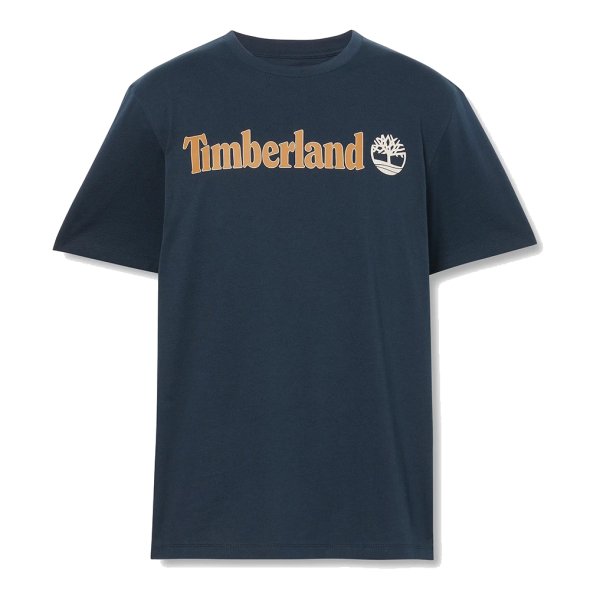 Timberland Linear Logo Short Sleeve A5UPQ 433 Regular Fit Μπλε