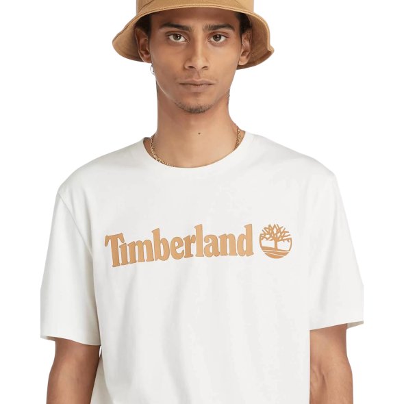Timberland Linear Logo Short Sleeve A5UPQ CM9 Regular Fit Μπεζ