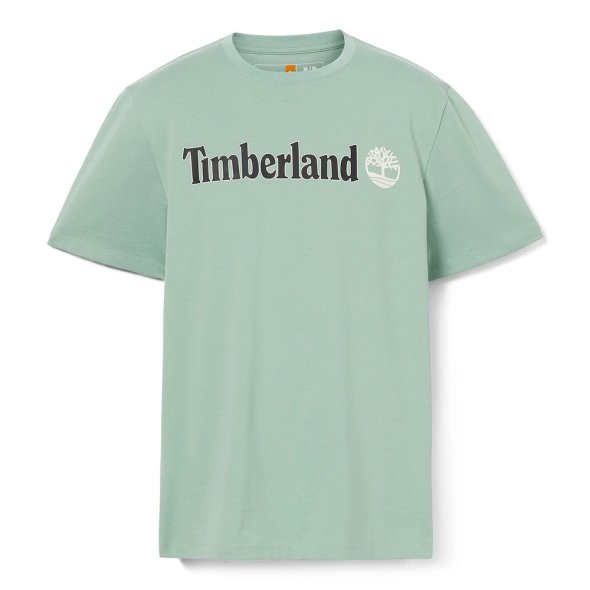 Timberland Linear Logo Short Sleeve A5UPQ EW0 Regular Fit Mint Green