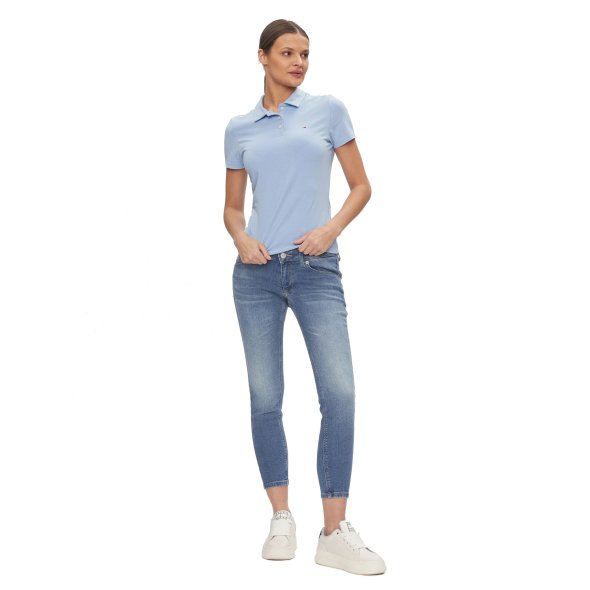 Tommy Hilfiger Γυναικείο Polo T-Shirt DW0DW17220 C3S Μπλε