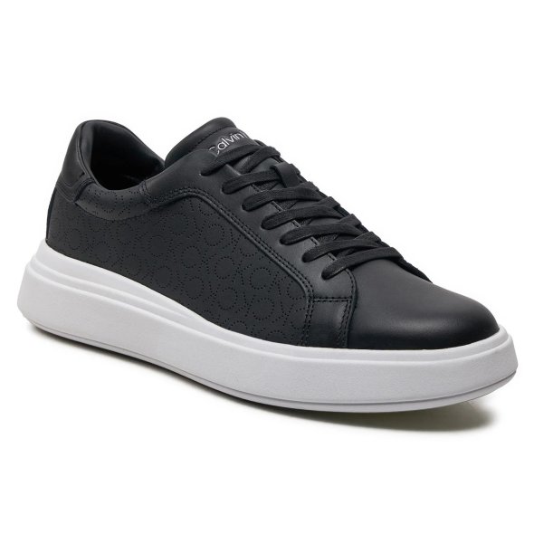Calvin Klein Ανδρικό Δερμάτινο Sneaker HM0HM01429 0GM Black Mono Perf