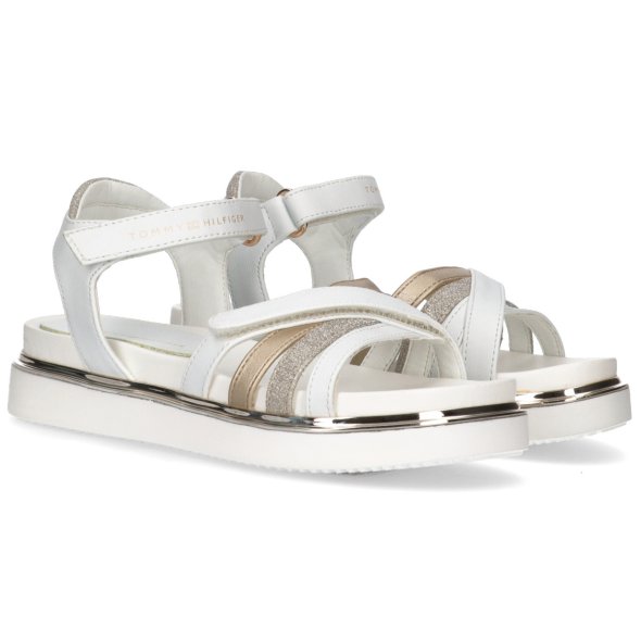 Tommy Hilfiger Velcro Sandal T3A2-33238-0273 X048 White/Platinum