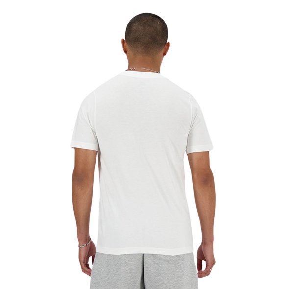 New Balance Ανδρικό Stacked Logo T-shirt MT41502 Λευκό Regular Fit