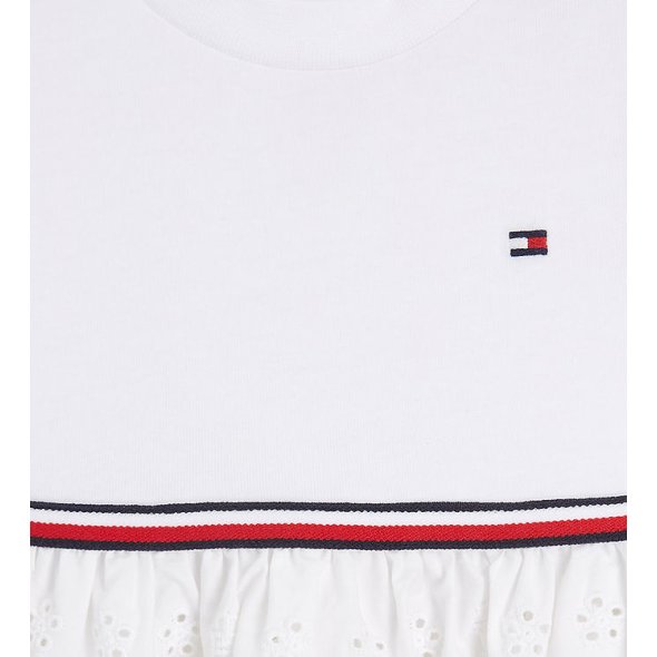 Tommy Hilfiger Baby Broderie Combi Dress S/S KN0KN01801 YBR White (Λευκό)
