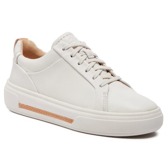 Clarks Γυναικείο Δερμάτινο Sneaker Hollyhock Walk 26176308 Off White Leather