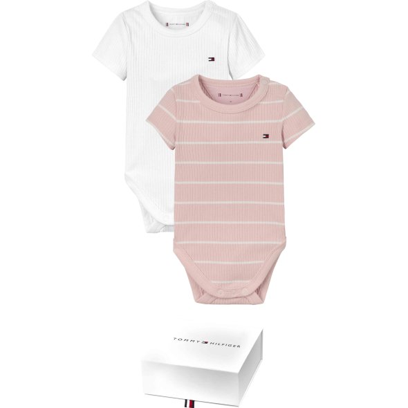 Tommy Hilfiger Baby Rib Body 2 Pack Giftbox KN0KN01825 TJQ Whimsy Pink