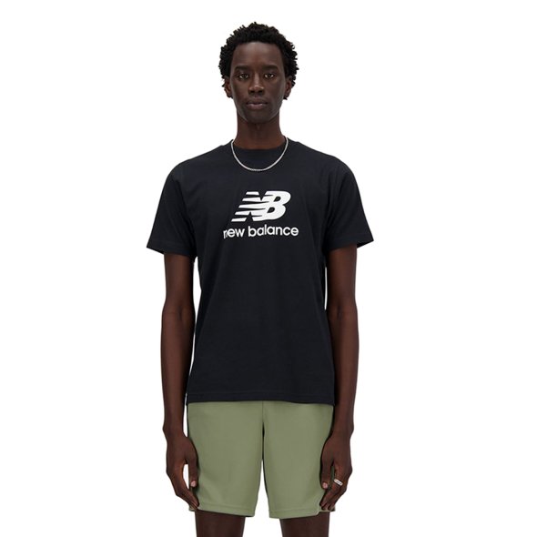 New Balance Ανδρικό Stacked Logo T-shirt MT41502 Μαύρο Regular Fit